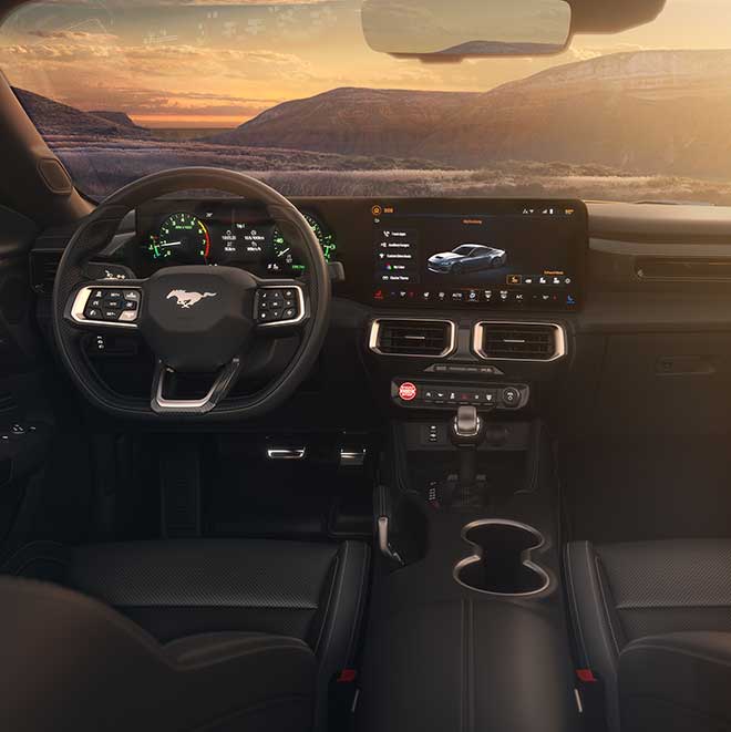 The cockpit of the All-New Mustang