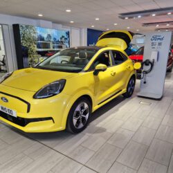All-Electric New Puma Gen-E in Busseys Showroom, three quarters view