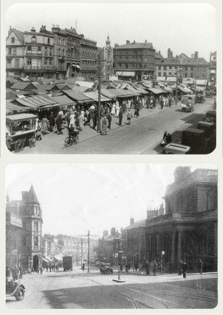 The famous Norwich Markets alongside a shot of Prince of Wales Road dated in the 1920s.