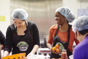 FoodCycle volunteers cooking