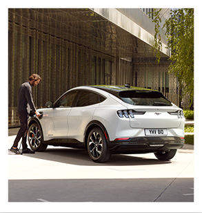 Electric car being charged