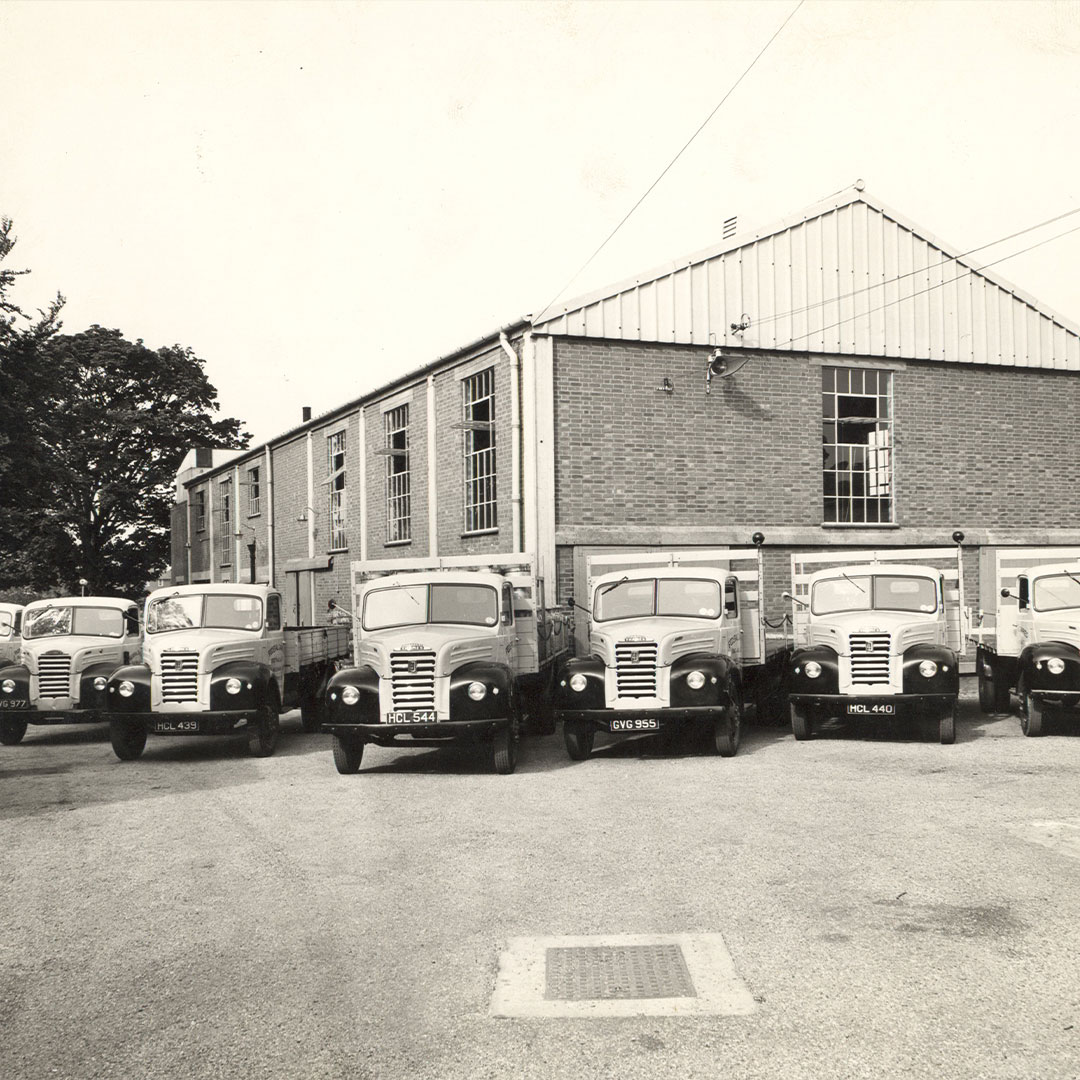 A fleet of trucks supplied by Busseys