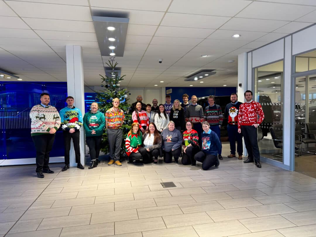 Christmas Jumper Day at Busseys Showroom on Whiffler Road Norwich.